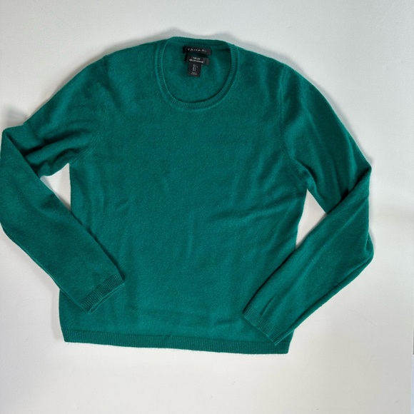 Tahari Teal Crew Neck Sweater - Picture 2 of 6